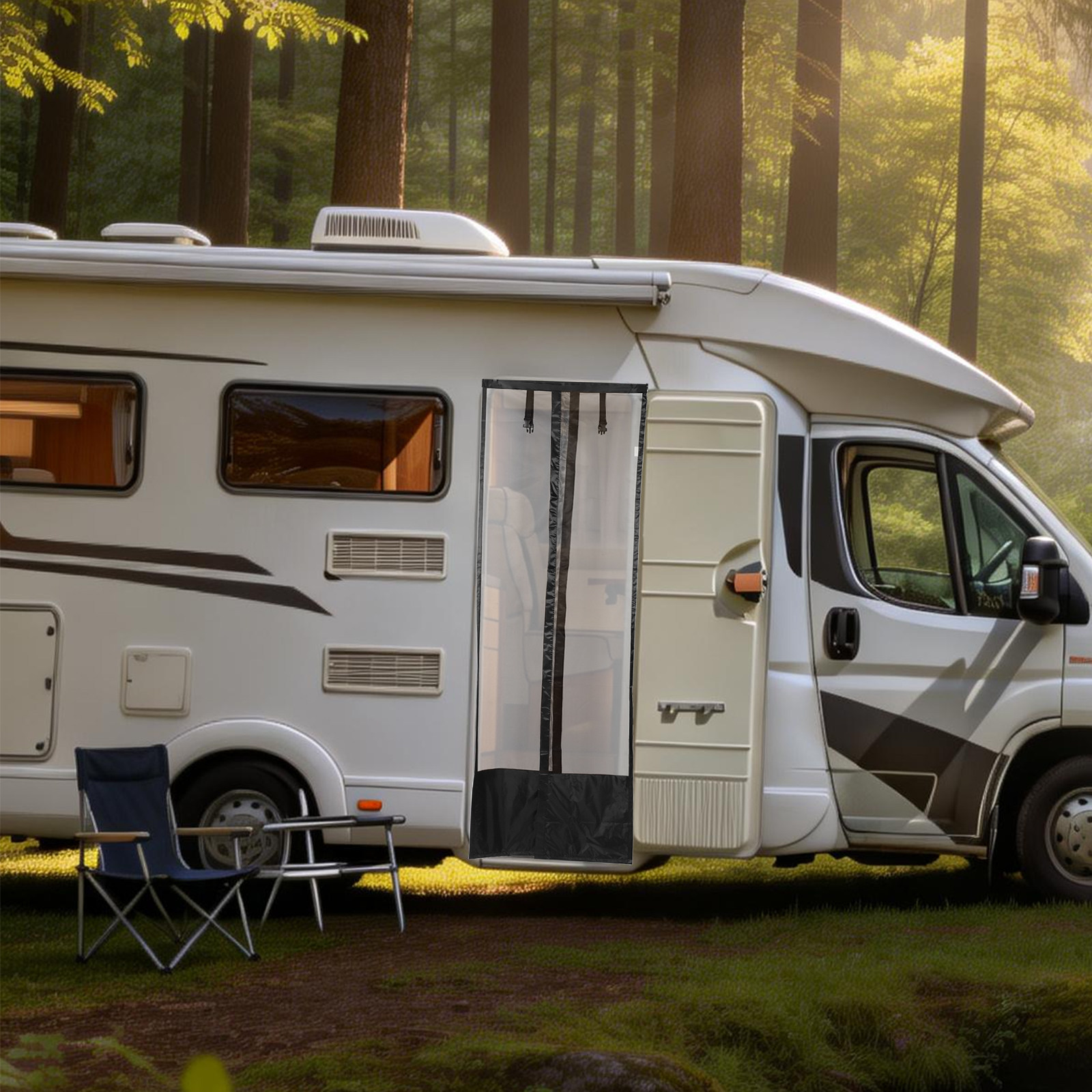 Outdoor Indoor Camping - Breathable Mesh Rv Door Curtain for