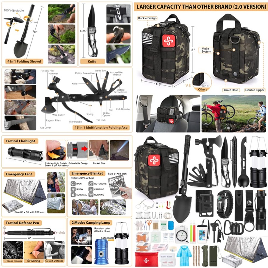 Survival Kit - Survival Kit, 250Pcs Survival Gear First