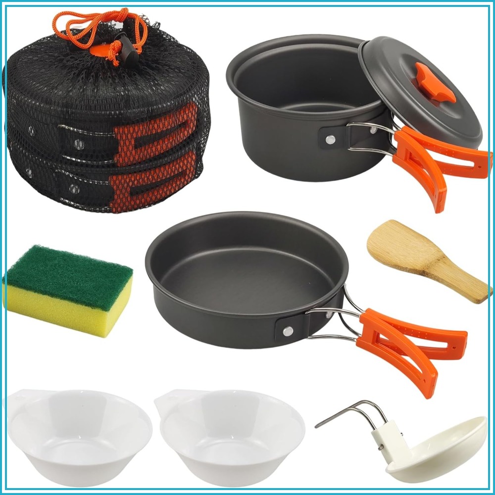 Survival Kit - 7Pcs Camping Pan Set - Backpack