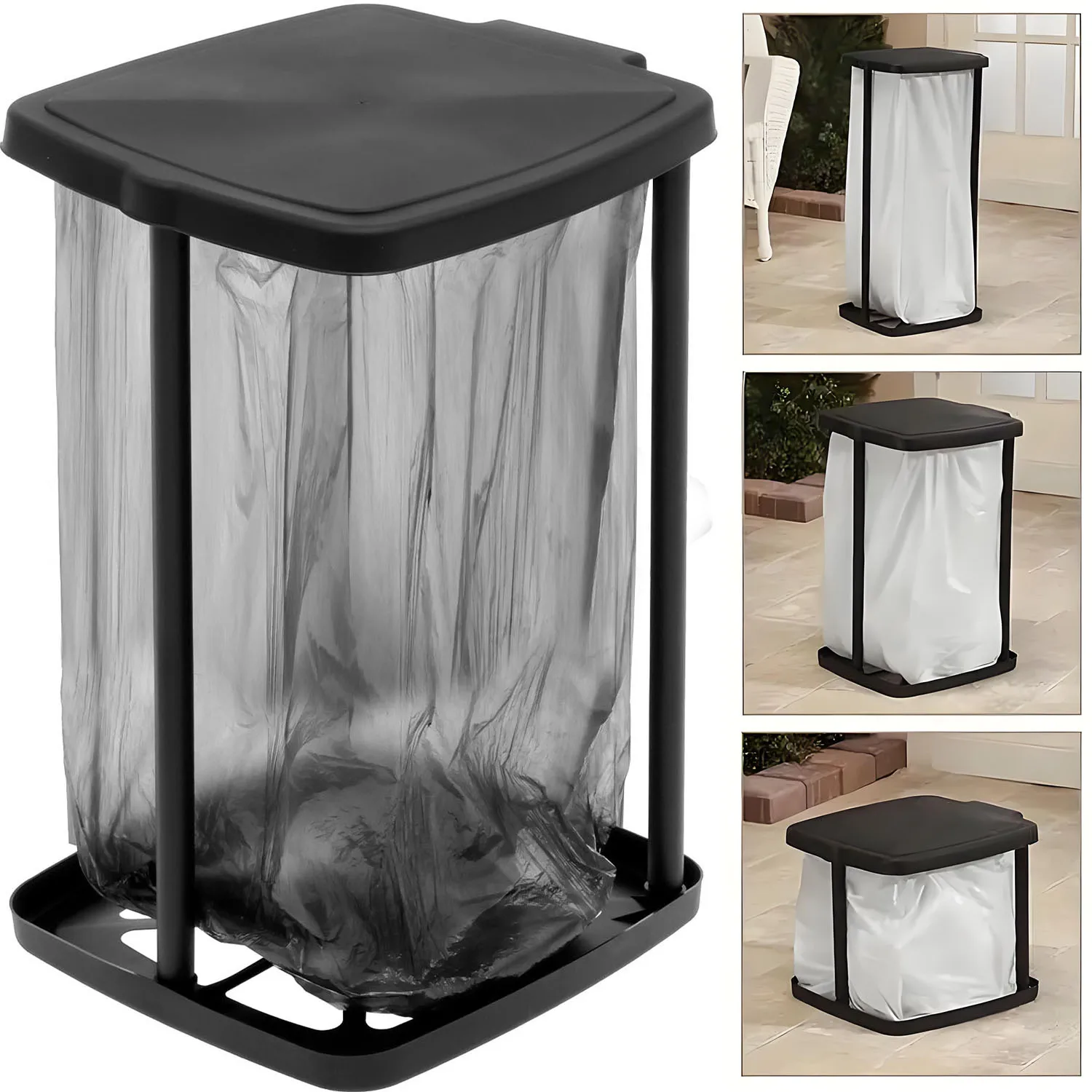 Outdoor Camping Bin - Portable Plastic Trash Can Foldable Adjustable