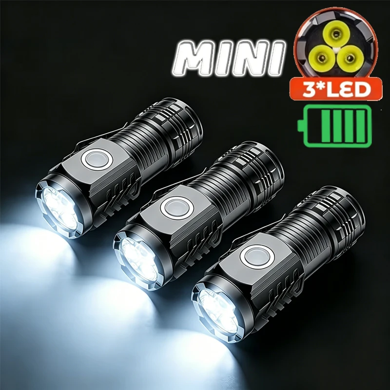 Outdoor Camping Decor - Portable Mini 3 LED Handheld Flashlight