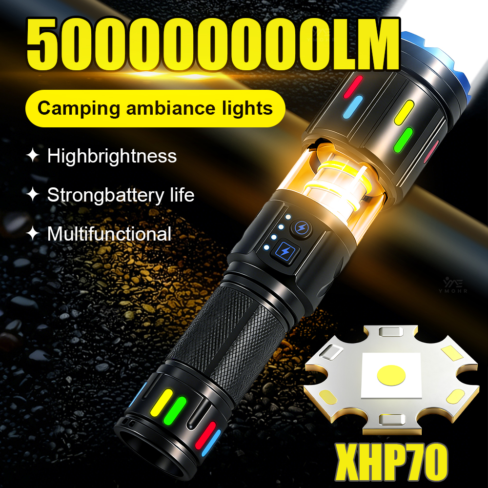 Outdoor Camping Decor - XHP70 High Power Camping Flashlights Portable