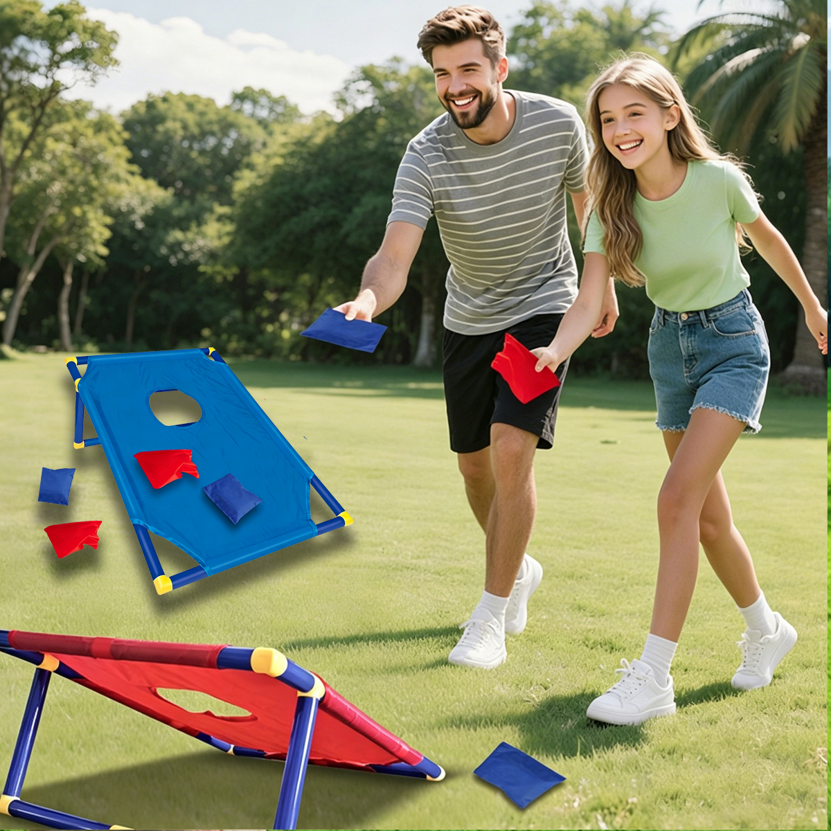 Outdoor Camping Games - Portable Bean Bag Toss Game-Indoor Outdoor