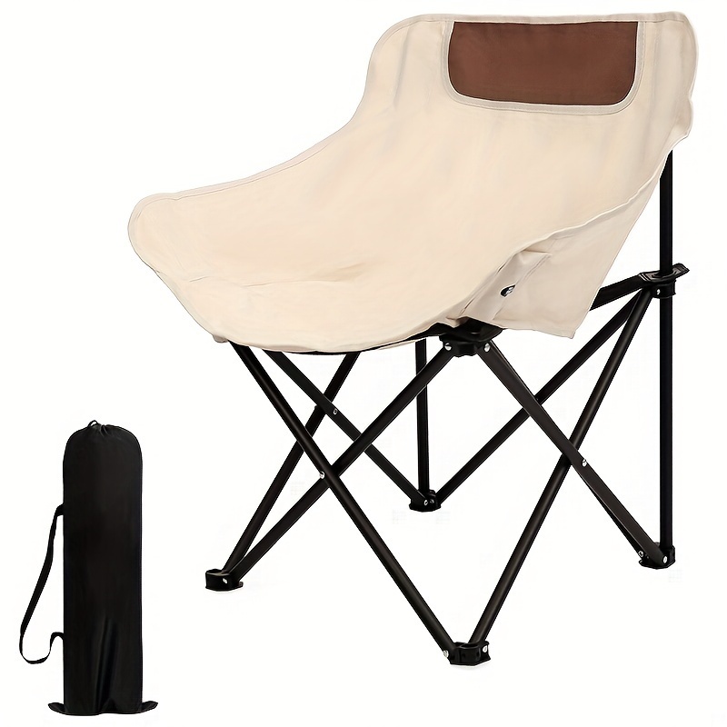 Outdoor Camping Folding Chair - Oversized Camping Chair with Side Pocket