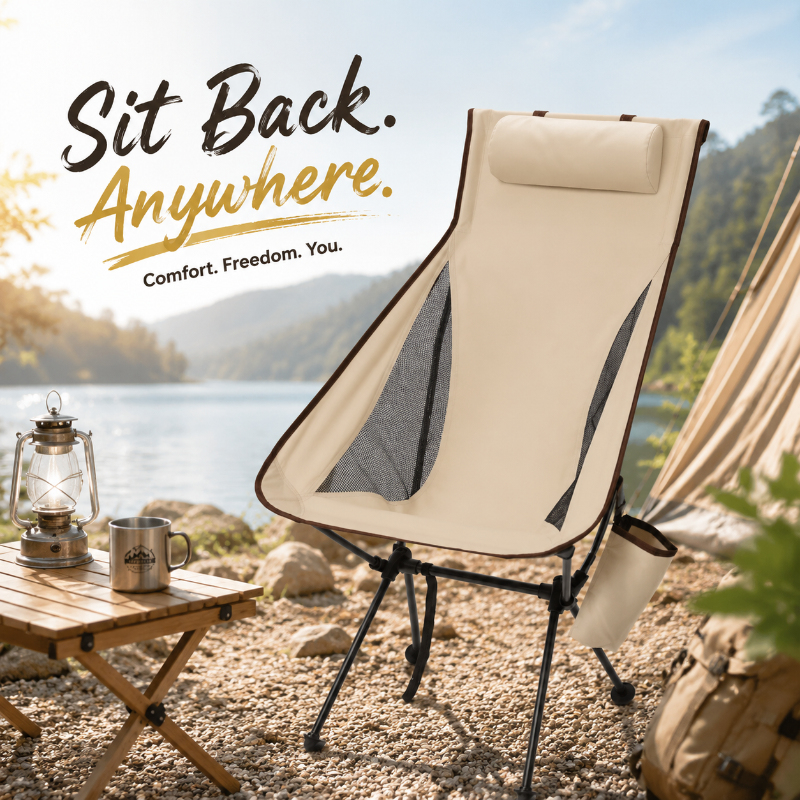 Outdoor Camping Folding Chair - Portable Folding Camping Chair With Padded