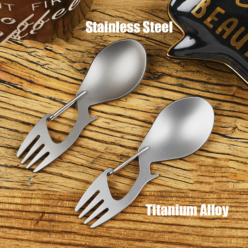 Outdoor Camping Glamping Share - Multi-functional Titanium Alloy Fork Spoon Ultra-light