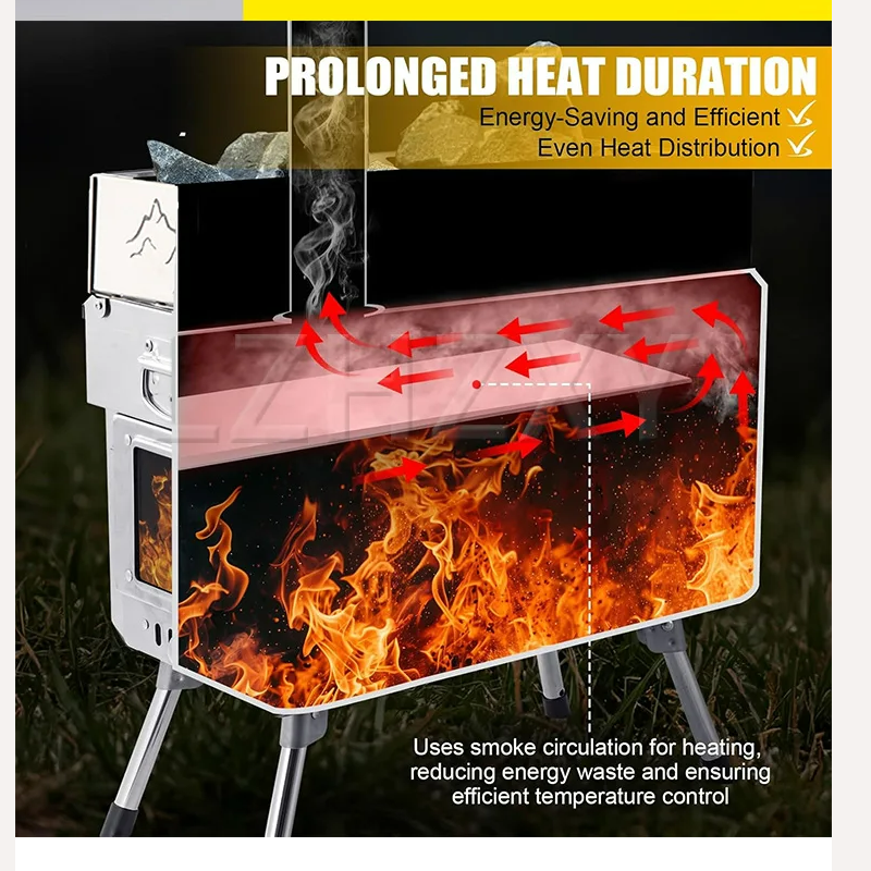 Outdoor Camping Wood Burning Stove - Portable Sauna Stove Wood-Burning Large Heater