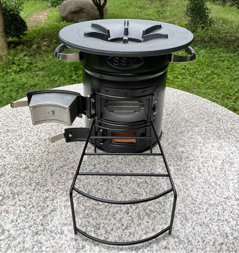 Outdoor Indoor Camping - 【Popular】Two Doors Firewood Burning Rocket Cookstove
