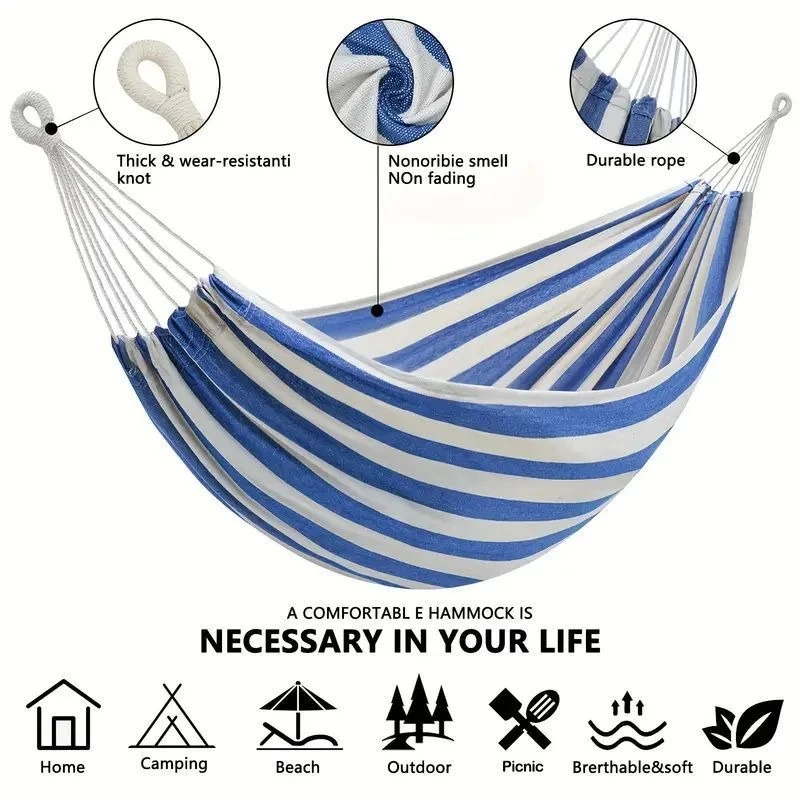 Canvas No Wooden Stick Hammock - Outdoor Indoor Camping incelemesi ve fiyatı