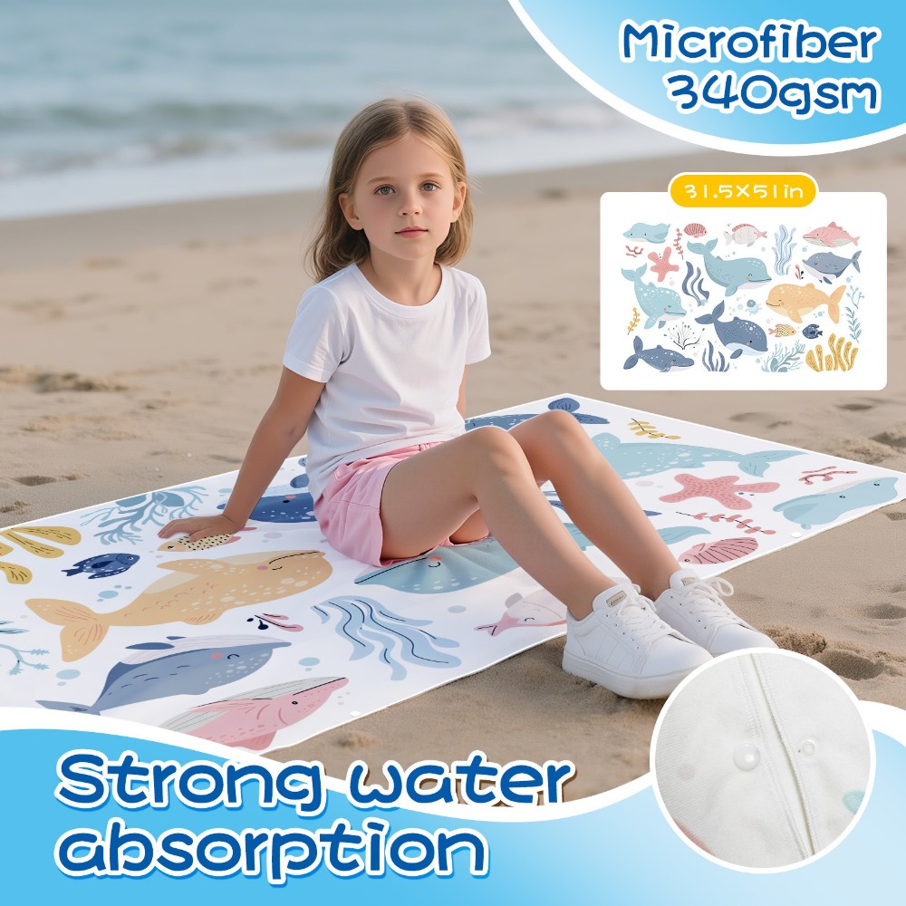 Cartoon Pattern Beach Towel Ki - Outdoor Camping Blanket incelemesi ve fiyatı