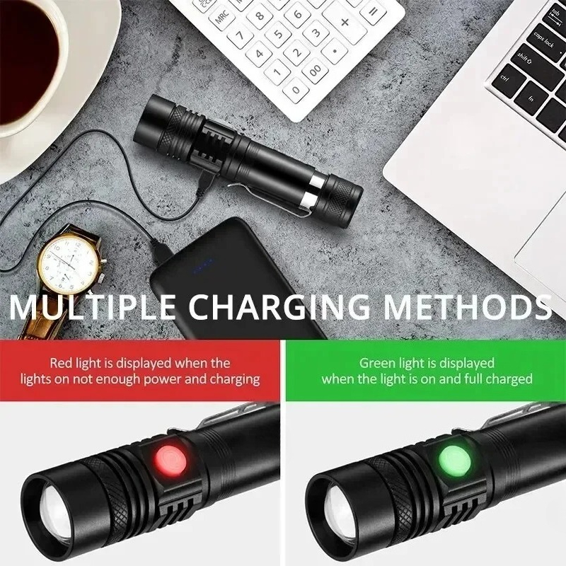 Rechargeable T6 Handheld Flash - Outdoor Camping Decor incelemesi ve fiyatı