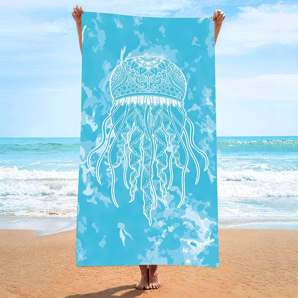 27.5x55inch Blue Ocean Jellyfi - Camp Towel Microfiber incelemesi ve fiyatı