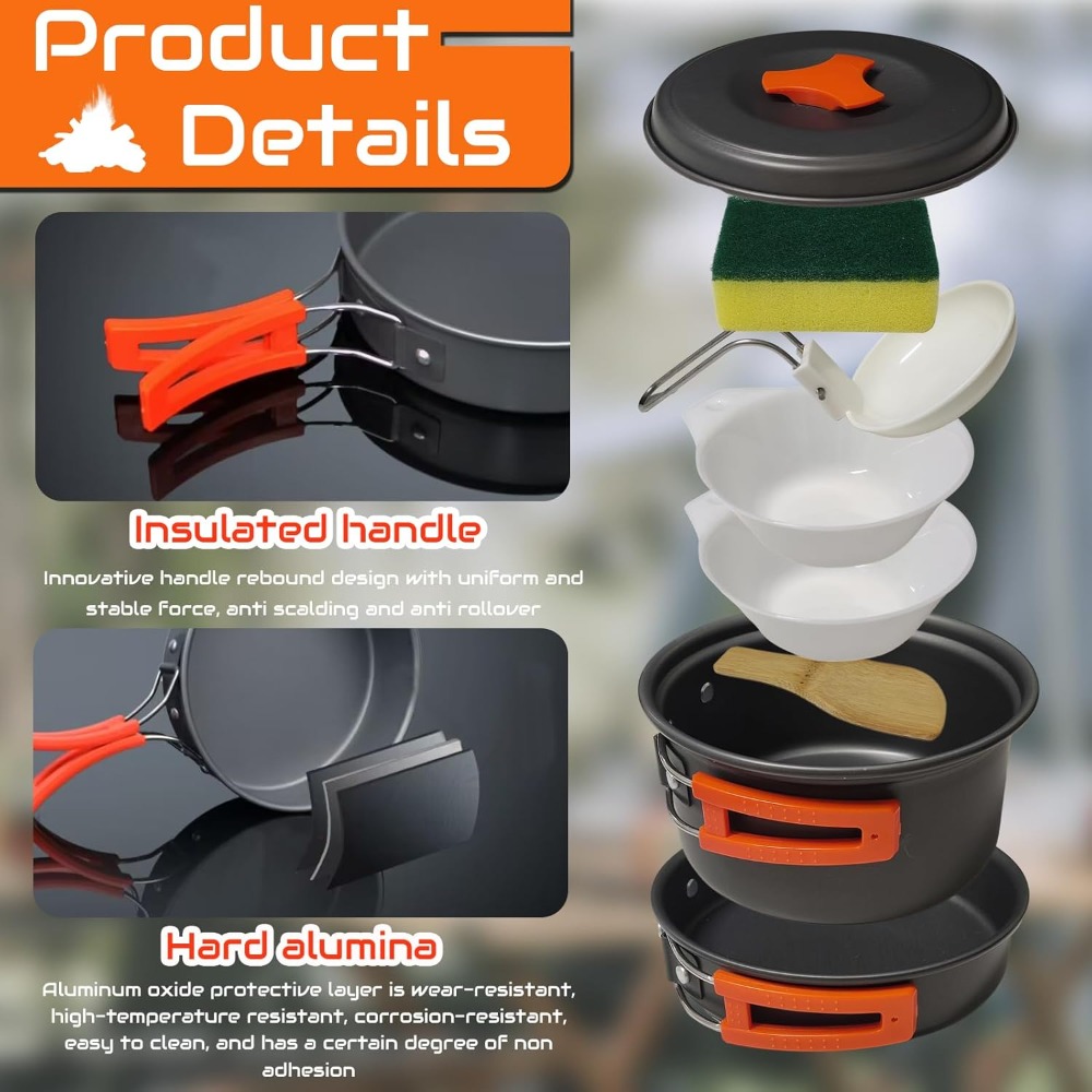 7Pcs Camping Pan Set - Backpac - Survival Kit incelemesi ve fiyatı