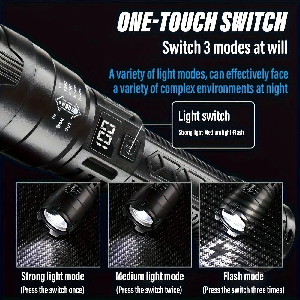 Tactical LED Flashlight 2000LM - Outdoor Camping Decor incelemesi ve fiyatı
