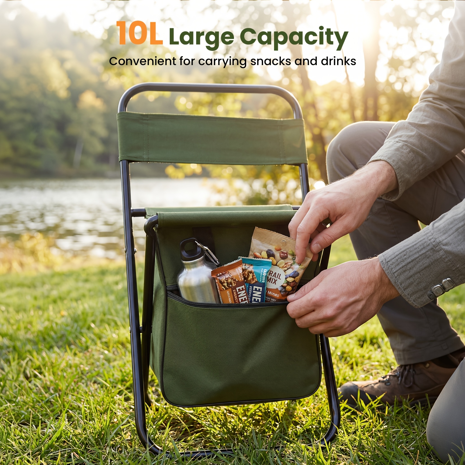 2 in 1 Camping Chair with Larg - Outdoor Camping Folding Chair incelemesi ve fiyatı