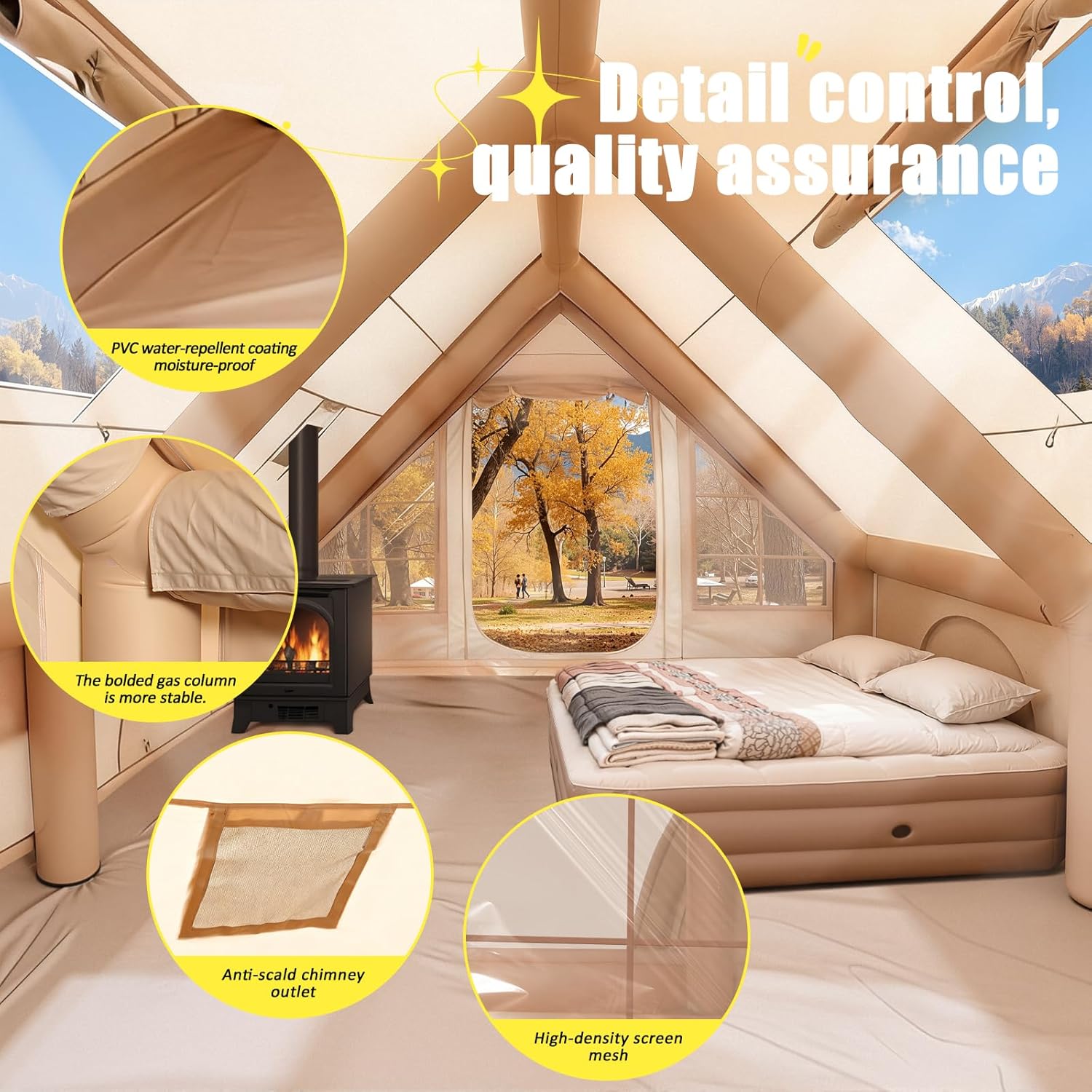 6-8 Person Inflatable Camping  - Outdoor Camping Tent Waterproof incelemesi ve fiyatı