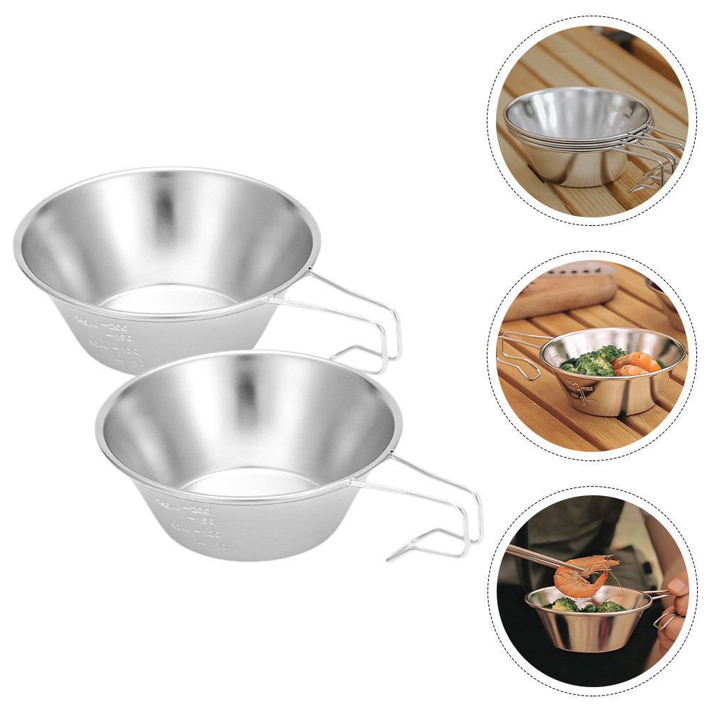 2Pcs Stainless Steel Camping B - Outdoor Camping Food incelemesi ve fiyatı