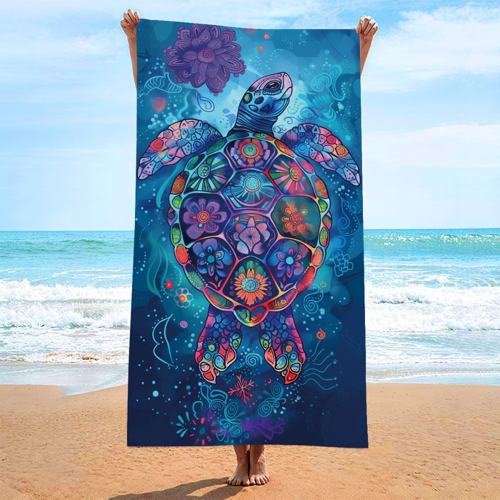 Colorful Sea Turtle Beach Towe - Camp Towel Microfiber incelemesi ve fiyatı
