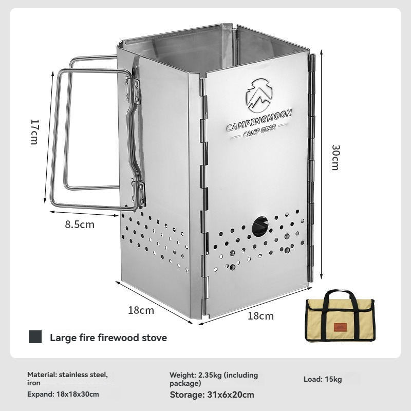 MT-18 Stainless Steel Hiking F - Outdoor Camping Wood Burning Stove incelemesi ve fiyatı