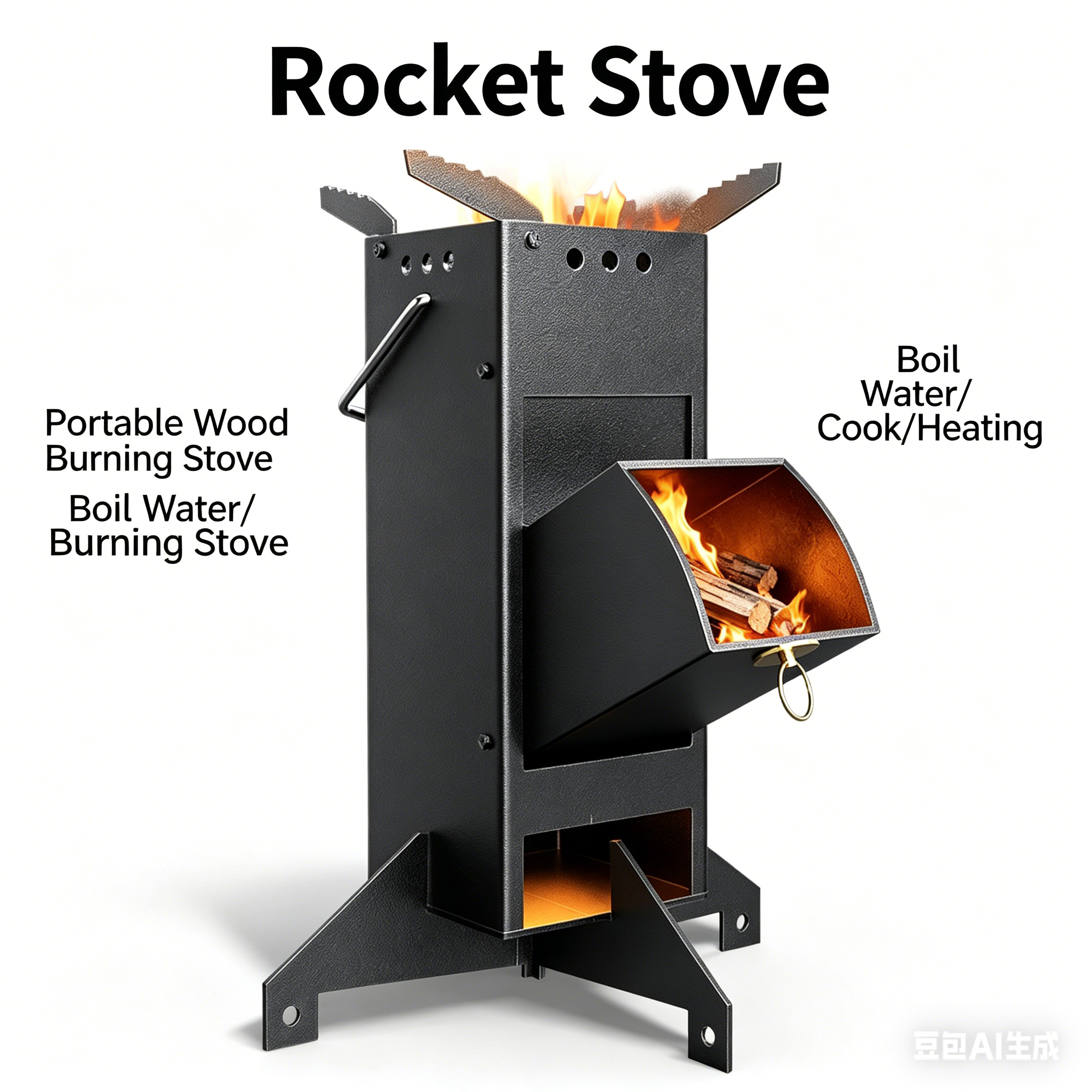 Portable Rocket Stove, Thick M - Outdoor Camping Wood Burning Stove incelemesi ve fiyatı