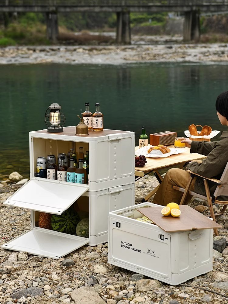 Outdoor Storage Box with Woode - Outdoor Camping Folding Storage Box incelemesi ve fiyatı