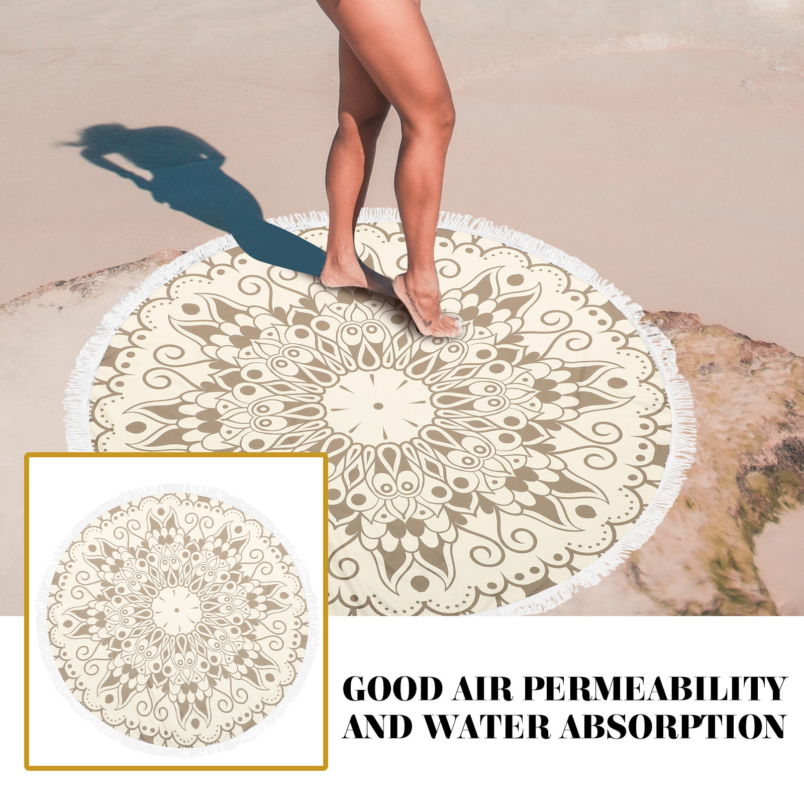 Microfiber Beach Towel Round D - Camp Towel Microfiber incelemesi ve fiyatı