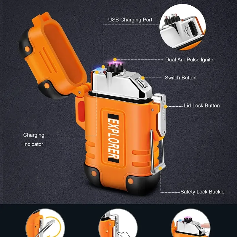 2023 NEW Waterproof Double Arc - Outdoor Windproof Lighter incelemesi ve fiyatı