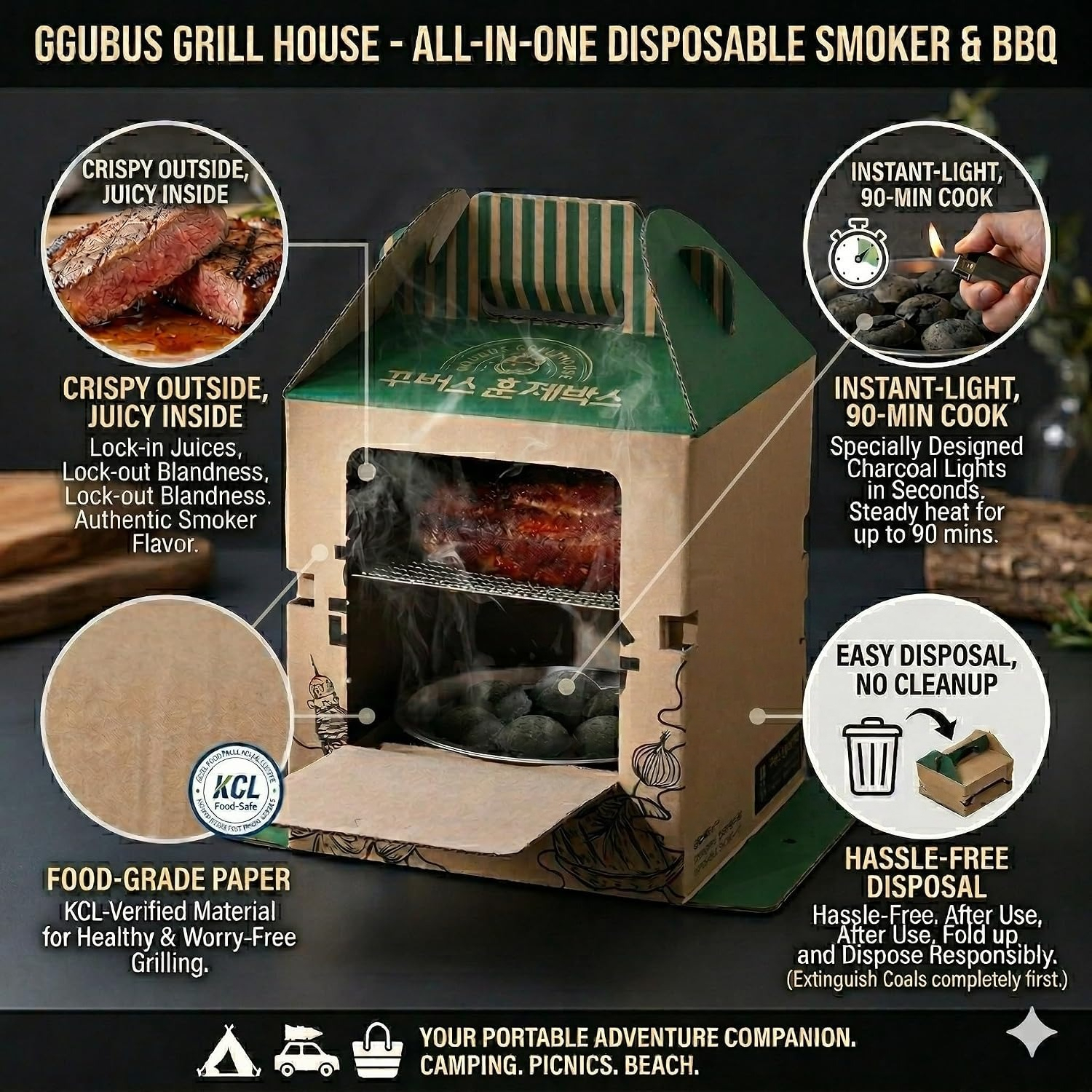Disposable Portable Charcoal B - Outdoor Camping Food incelemesi ve fiyatı