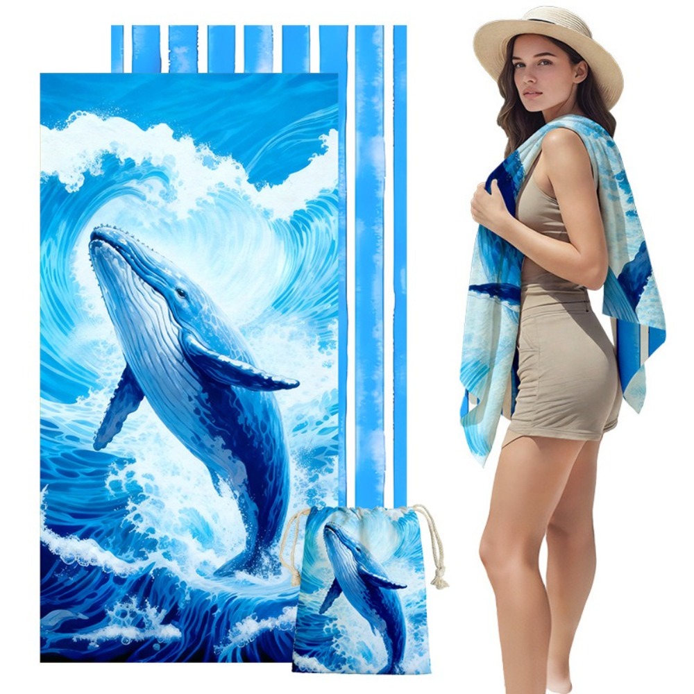 Fish Tail Print Beach Towels a - Camp Towel Microfiber incelemesi ve fiyatı