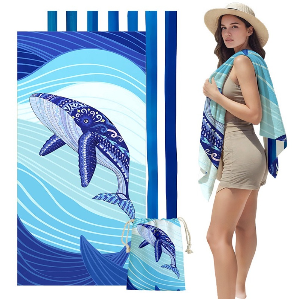 Fish Tail Print Beach Towels a - Camp Towel Microfiber incelemesi ve fiyatı