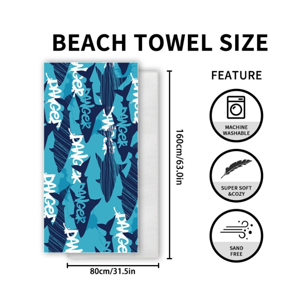 Fish Tail Print Beach Towels a - Camp Towel Microfiber incelemesi ve fiyatı