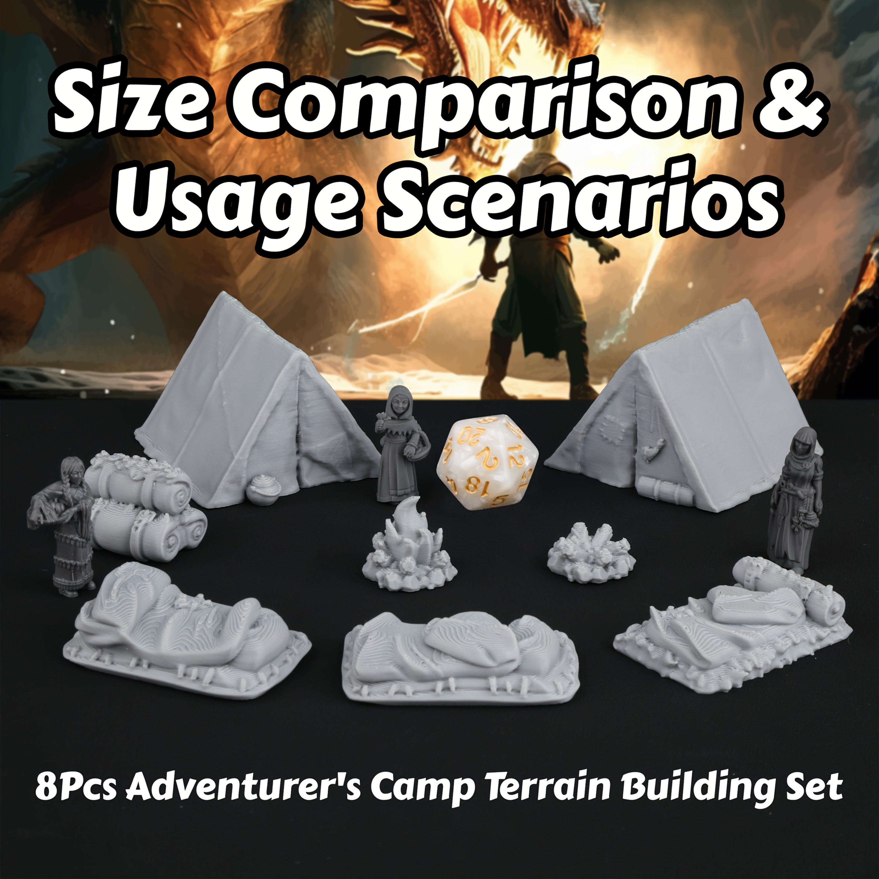8pcs RPG Adventurer's Camp Min - Outdoor Camping Games incelemesi ve fiyatı