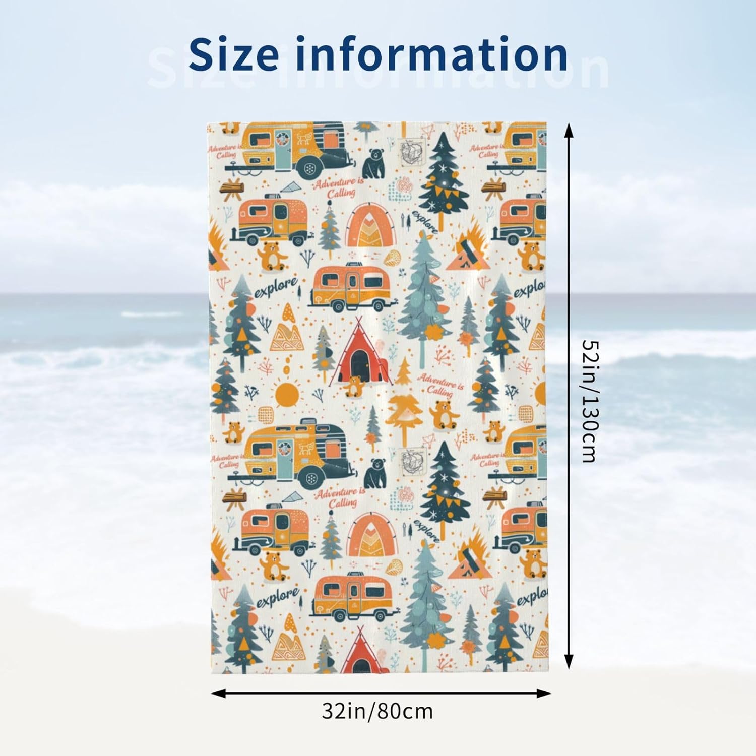 Camping Adventure Beach Towel  - Camp Towel Microfiber incelemesi ve fiyatı